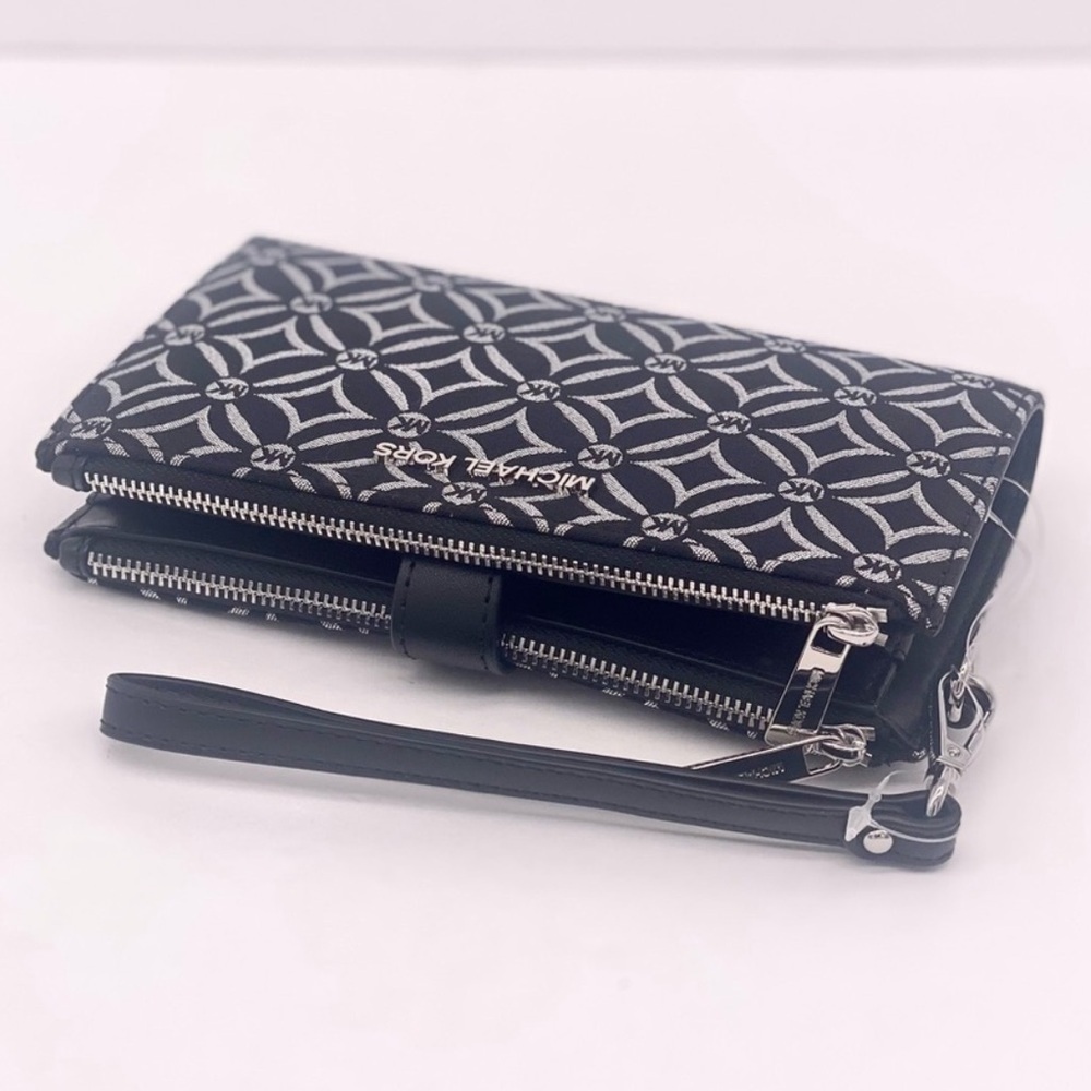 Michael Kors Black and Silver Patterned Wristlet Wallet Phone Case - Picture 7 of 9
